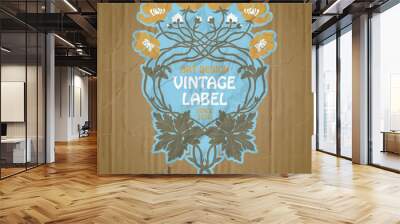 vector vintage items: label art nouveau Wall mural