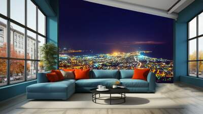 city with a night on the beach Wall mural