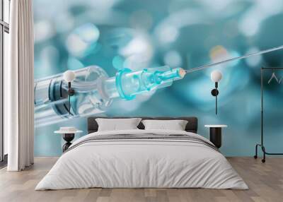 Close up of syringe for hyaluronic acid facial injection Wall mural