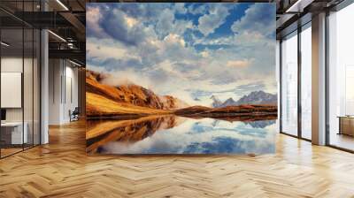 The picturesque landscape in the mountains. Upper Svaneti, Georg Wall mural