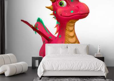 Dragon symbol and sign of wealth 2024 pink color Wall mural