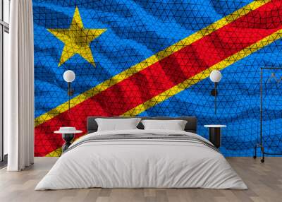 National flag  of Congo Democratic Republic. Background  with flag  of Congo Democratic Republic Wall mural