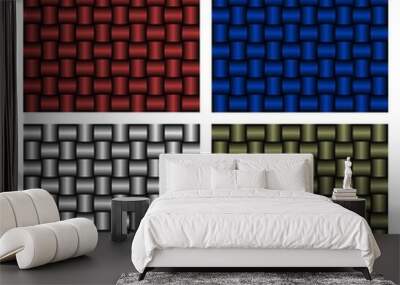 Different 2-colours braided backgrounds 1 Wall mural