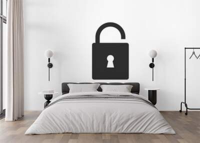 Lock vector icon , lorem ipsum Flat design Wall mural