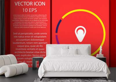 Map pin vector icon , lorem ipsum Flat design Wall mural