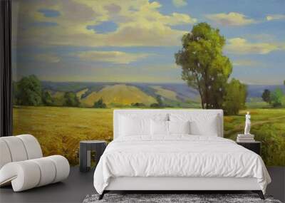 field of wheat and sky Wall mural