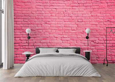 Brick wall red-pink color, copy space, brick texture, background Wall mural