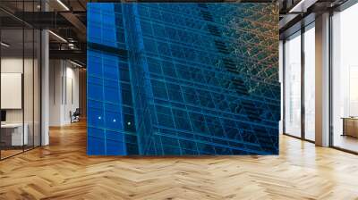 Business background - glass wall of office center with sun flare Wall mural