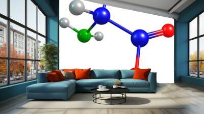 the 3d-rendered colorified molecule of glycine Wall mural