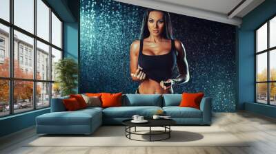 Young sexy woman portrait with water Wall mural