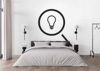 Search light icon. Vector Eps 10. search magnifying, inside light bulb inserted Flat Design. Wall mural