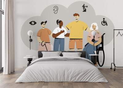 Multiracial people with disabilities Wall mural