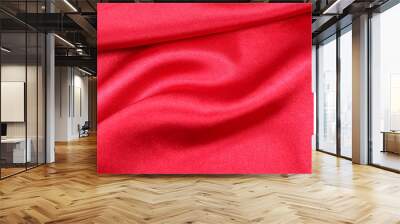 Crumpled fabric red texture Wall mural