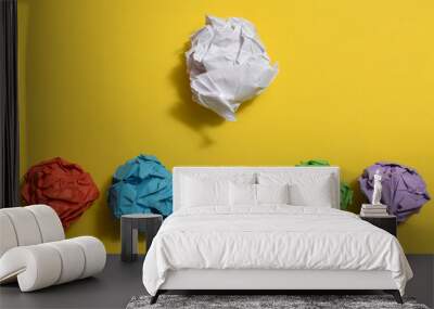 Great idea concept with crumpled colorful paper Wall mural