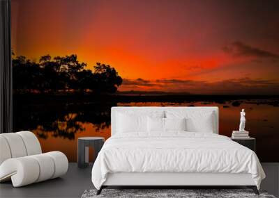 sunset on the beach Wall mural