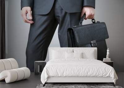 businessman with briefcase in hand Wall mural