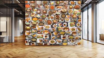 Collage of lots of food   Wall mural