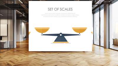 Vector of set of different scales in a flat style on white background. Wall mural