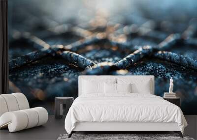 Detailed View of a Salt Mesh Grid Surface Wall mural