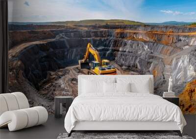 Panoramic View of Mineral Extraction Site Wall mural