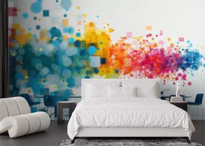 Strategic Business Meeting to Enhance Production Innovation Plans Wall mural