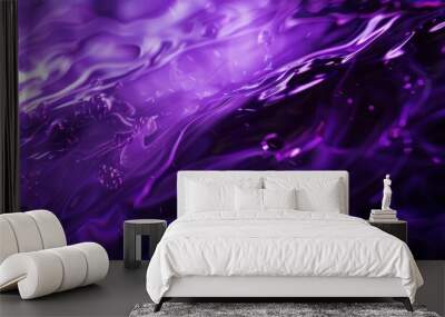 Overlay of purple light leaks texture, on black background, Generative AI  Wall mural