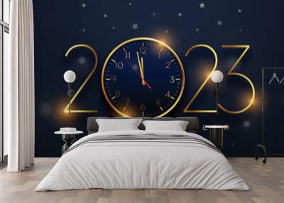 2023 new year eve festival banner with clock design Wall mural