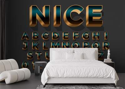 3d golden royal luxury text effect design set Wall mural