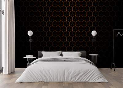 3d style glowing hexagonal pattern background for modern backdrop design Wall mural