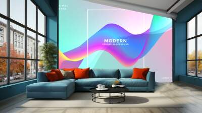 abstract dynamic colorful wave background Wall mural