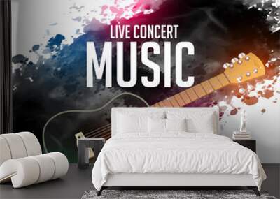 abstract live concert music background with guitar Wall mural