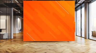 abstract orange background with lines and halftone effect Wall mural