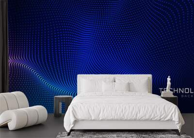 abstract technology particles mesh background Wall mural