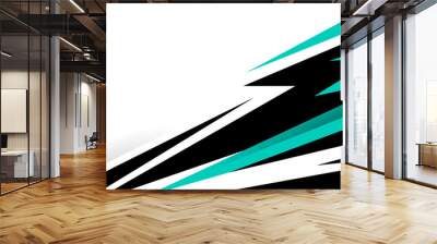 abstract turquoise geometric shapes sports background design Wall mural