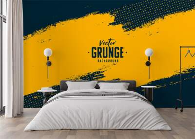 abstract yellow grunge on black background Wall mural