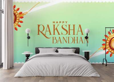 beautiful raksha bandhan traditional banner with rakhi design Wall mural