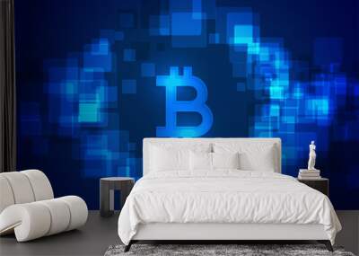 bitcoin crypto technology currency futuristic background design Wall mural