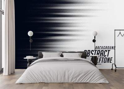 black and white halftone speed pattern background Wall mural