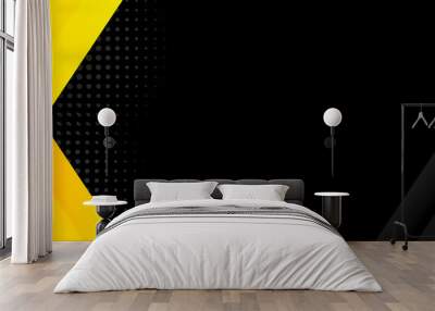 black banner with yellow geometric shapes Wall mural