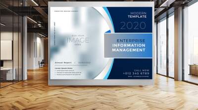 blue corporate presentation template or brochure design Wall mural