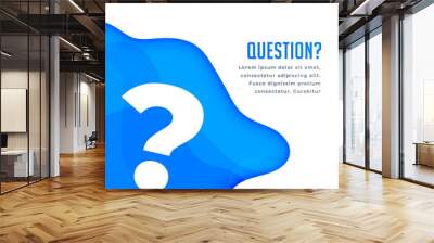 blue question web help and support background Wall mural