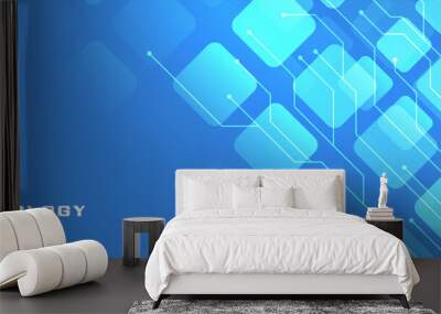 blue technology banner with circuit lines Wall mural