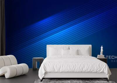 blue technology glowing lines background Wall mural