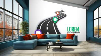 business road milestone map background Wall mural