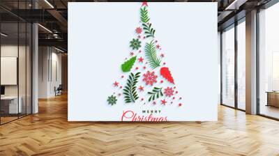 christmas tree made with decorative elements design Wall mural