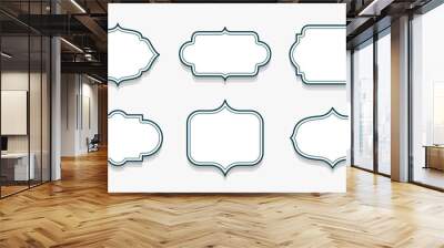 collection of empty vintage frame sticker design Wall mural