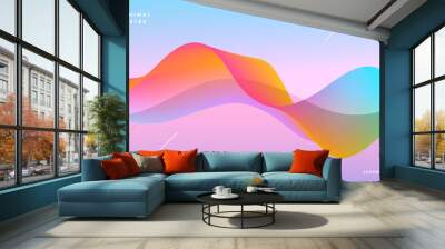 colorful dynamic vibrant wave background Wall mural