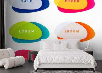 colorful sale label design set Wall mural