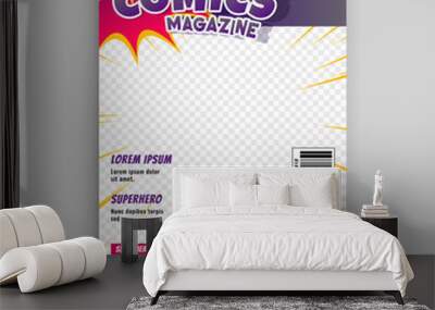 comic magazine cover template design Wall mural