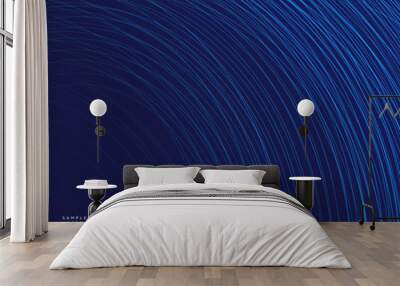 dark background with blue curve lines vector Wall mural